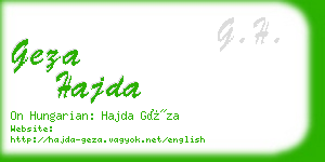geza hajda business card